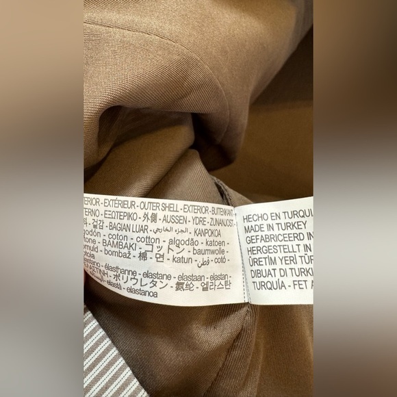 ZARA~‎ Women’s Pinstriped Edgy Corset Tube Top Tan and White Striped Size XXL - Picture 9 of 10